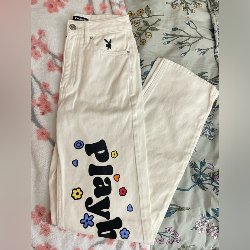 Playboy By PacSun Flower Boyfriend Jeans 23”